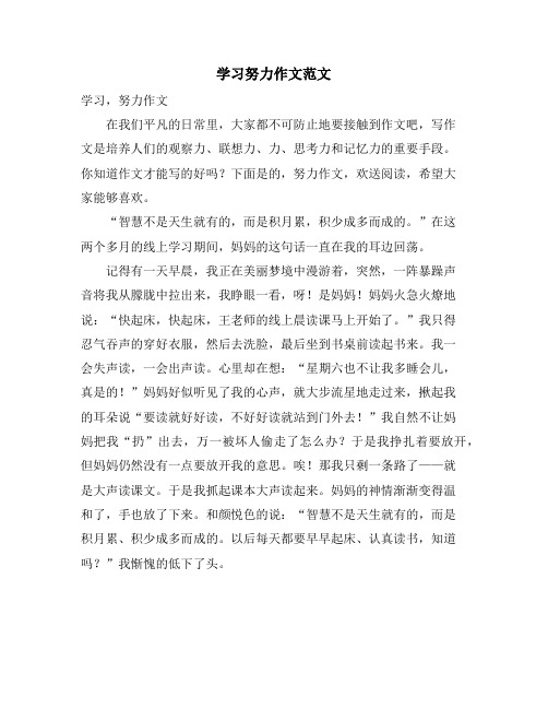 学习努力作文范文