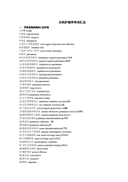 内外妇儿护理学专业英语单词汇总剖析