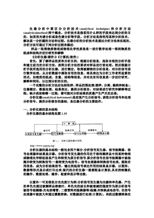 仪器分析的分析过程