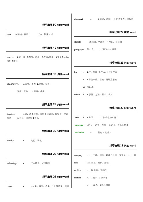 同等学力英语高频词汇