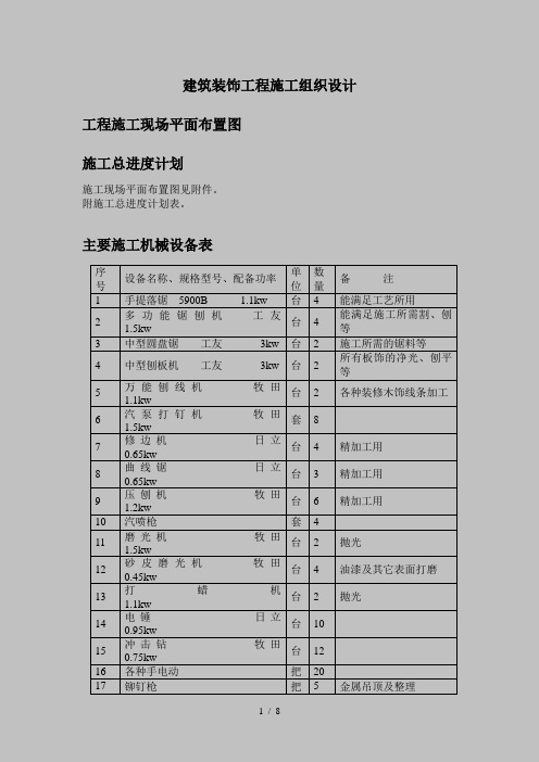 建筑装饰工程施工组织设计