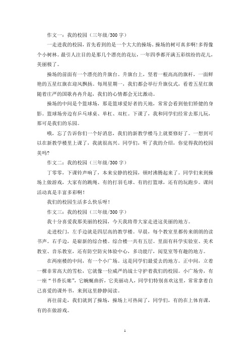 精选我的校园三年级作文300字