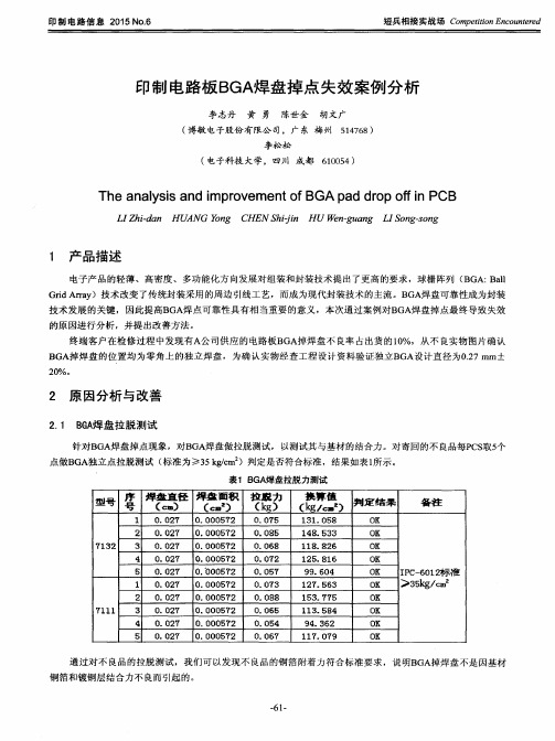 印制电路板BGA焊盘掉点失效案例分析