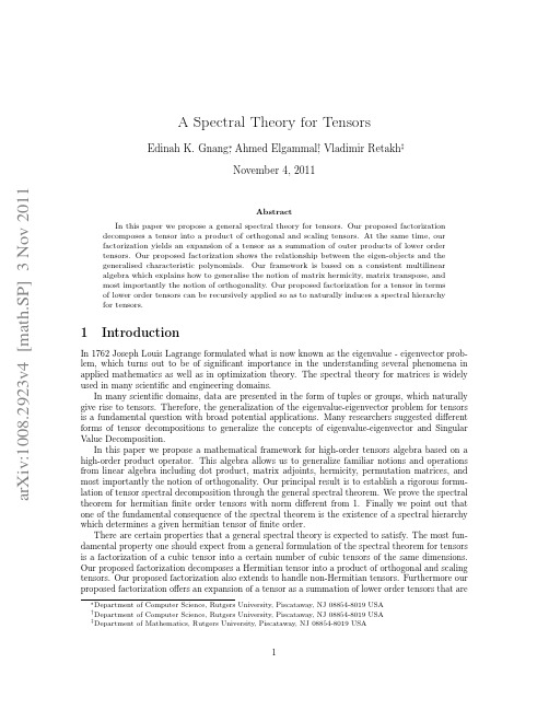 A Spectral Theory for Tensors