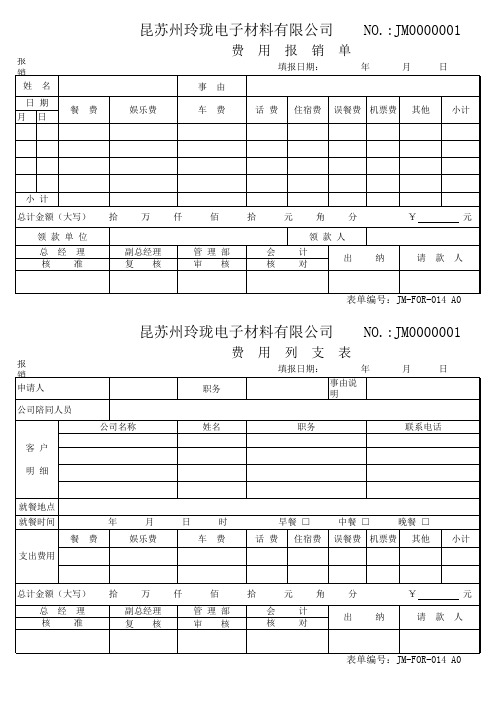 费用报销单