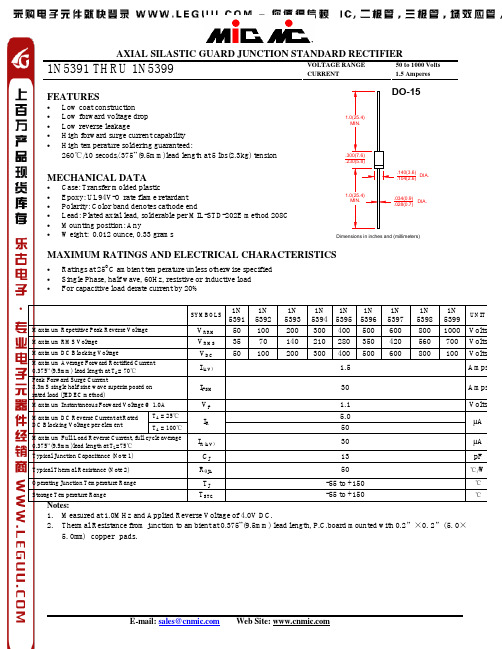 二极管 1N5399 参数资料PDF