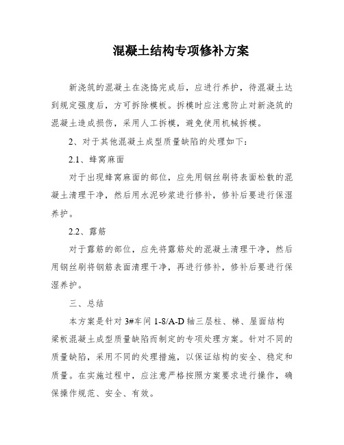 混凝土结构专项修补方案