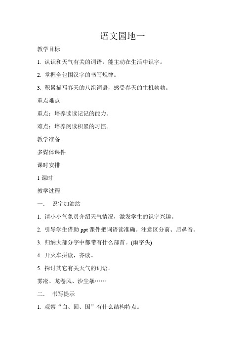 人教版语文一年级下册《识字   语文园地一   识字加油站+书写提示+日积月累》_42