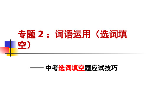 初中语文中考选词填空题应试技巧