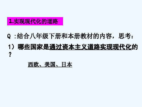 秋人教版(新)历史与社会九级上册教学课件综合探究2历史地认识多样的发展道路楼(共28张PPT)[可修