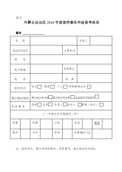 律师执业机构年检登记表