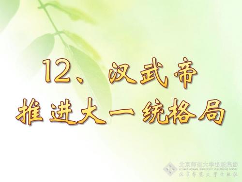 北师大2016版七年级上册历史第12课 汉武帝推进大一统格局 课件  (共26张PPT)