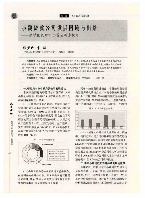 小额贷款公司发展困境与出路——以呼伦贝尔市小贷公司为视角