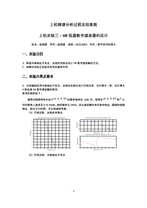 数字信号处理上机实验 作业结果与说明 实验三、四、五