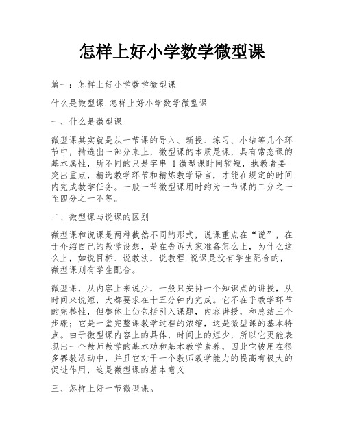 怎样上好小学数学微型课