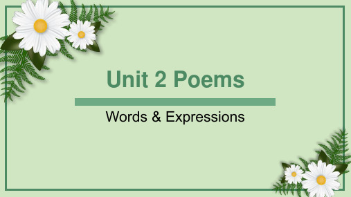 Unit 2 Poems 词汇教学--高中英语人教新课标选修六 