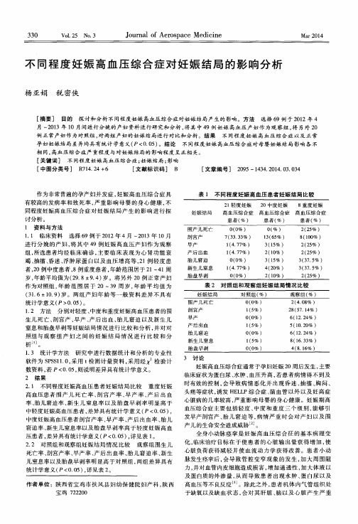 不同程度妊娠高血压综合症对妊娠结局的影响分析