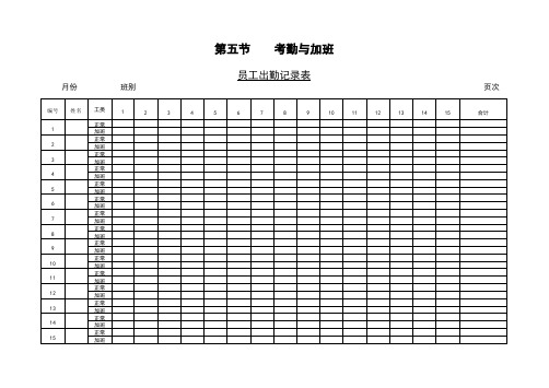 员工出勤记录表