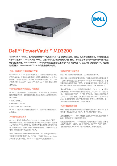 DellTM PowerVaultTM MD3200