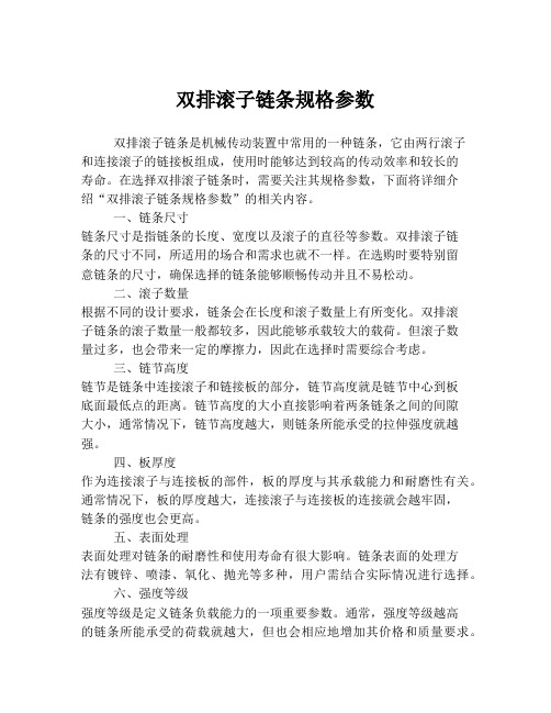 双排滚子链条规格参数