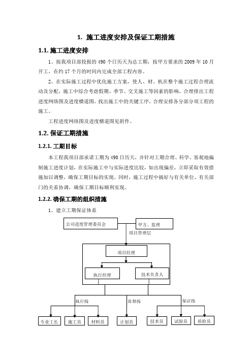 施工组织设计-施工进度安排及保证工期措施(纯方案,6页)