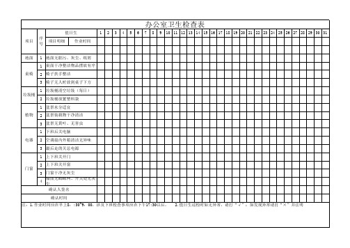 办公室5S点检表