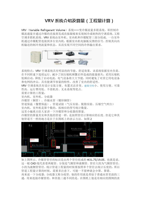 VRV系统介绍及算量(工程量计算)