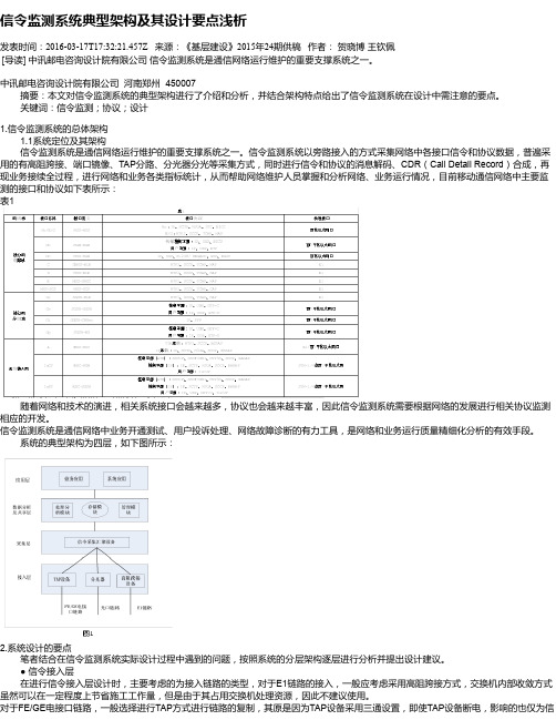 信令监测系统典型架构及其设计要点浅析