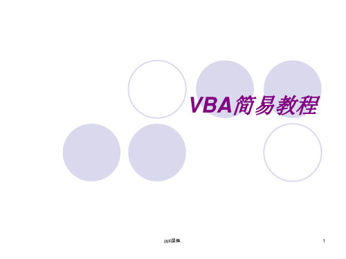 VBA最最精典的教程ppt课件