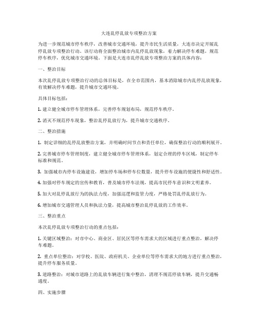 大连乱停乱放专项整治方案