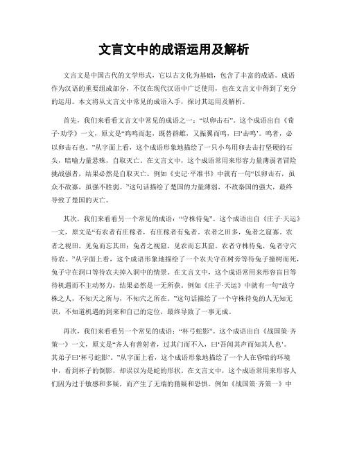 文言文中的成语运用及解析