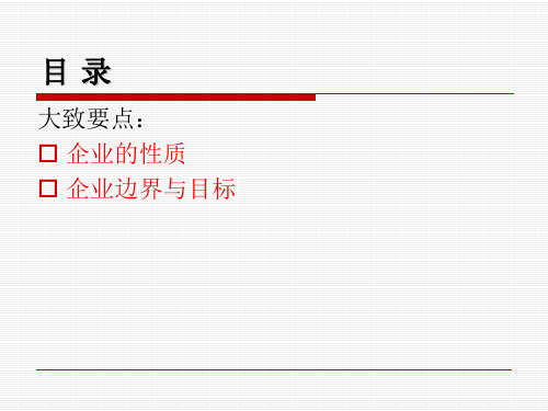 企业的性质与企业目标