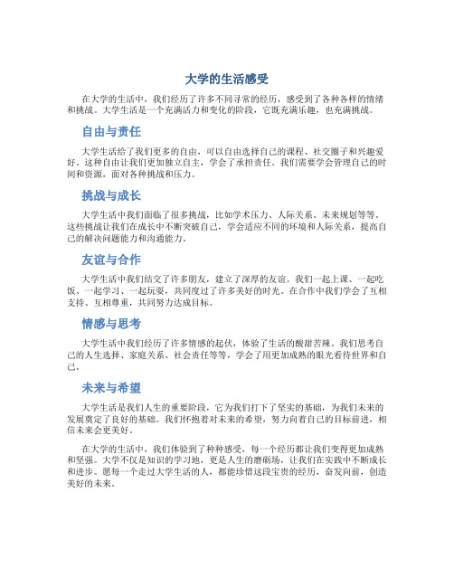 大学的生活感受