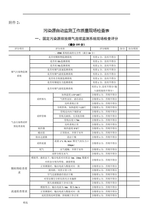 污染源现场检查表练习题.docx