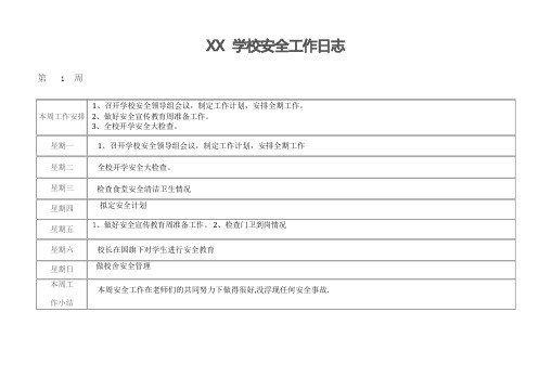 学校安全工作日志