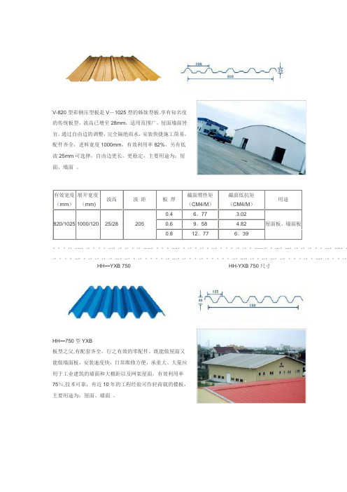 彩钢板型号尺寸