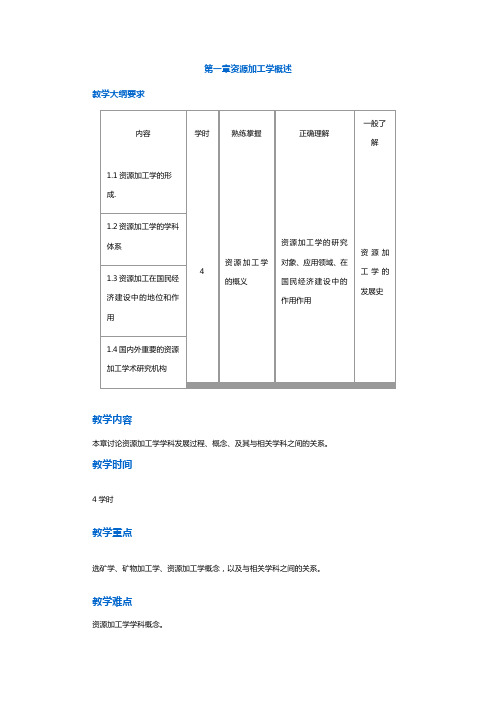 【采矿课件】第一章资源加工学概述