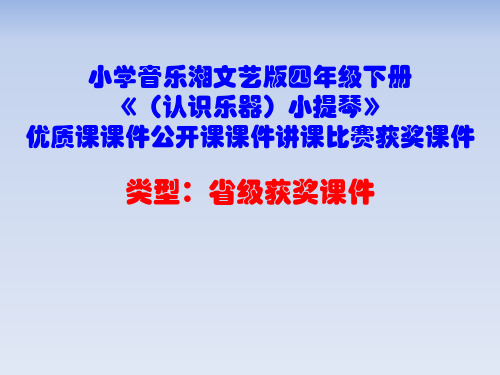 小学音乐湘文艺版四年级下册《(认识乐器)小提琴》优质课课件公开课课件讲课比赛获奖课件D001