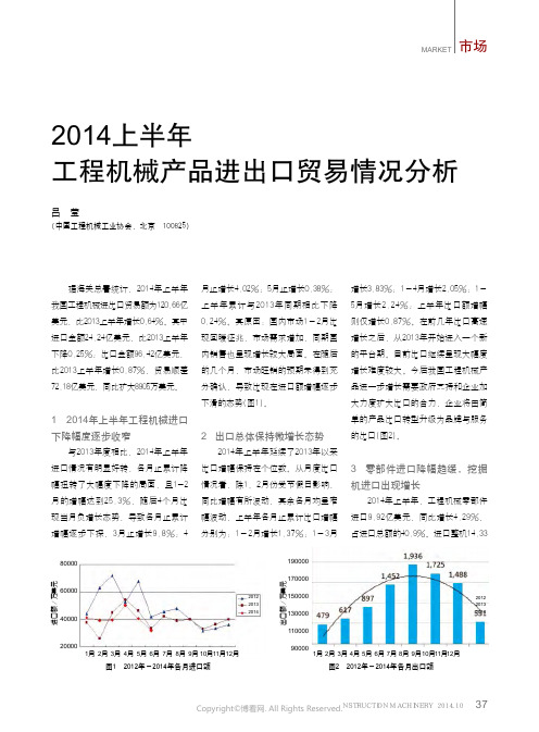 2014上半年工程机械产品进出口贸易情况分析