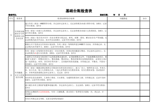 基础台账检查表