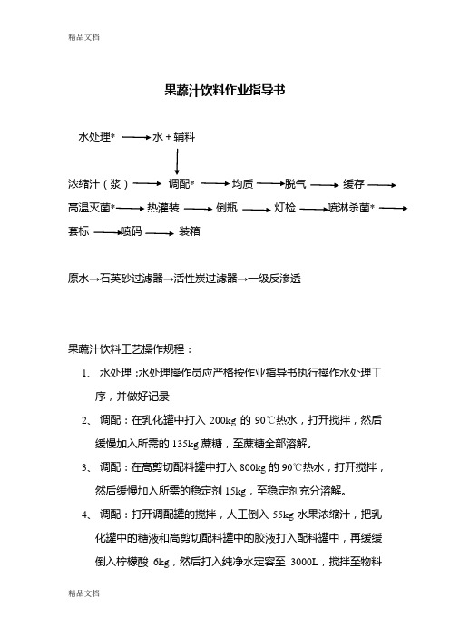 果蔬汁饮料操作规程资料讲解