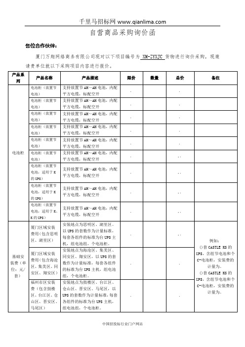 UPS配套电招投标书范本