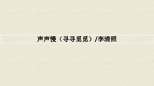 9.3《声声慢(寻寻觅觅)》课件 统编版高中语文必修上册