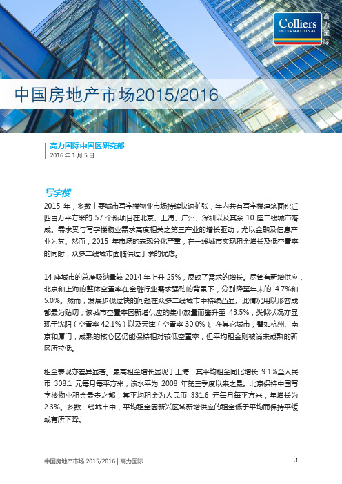 中国房地产市场2015-2016 China Real Estate Market 2015-2016