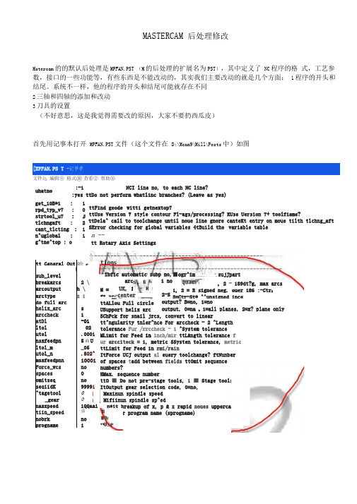 MASTERCAM后处理修改分解