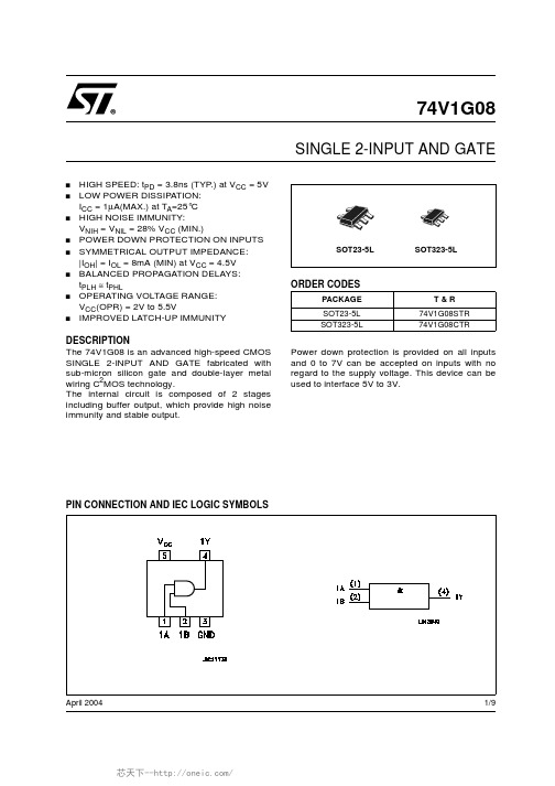 74V1G08STR,74V1G08CTR,规格书,Datasheet 资料