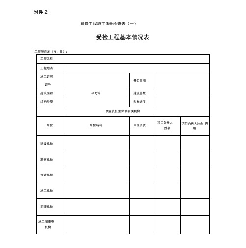 建设工程施工质量检查表