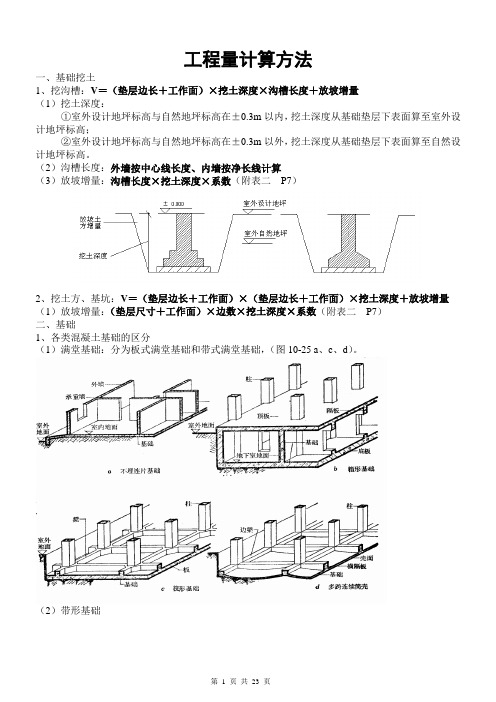 建筑工程量计算方法(含解说图计算公式)