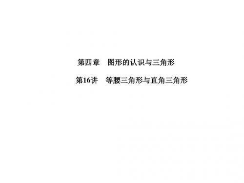 2019中考数学第一轮复习 第4章第16讲 等腰三角形与直角三角形(共29张PPT)