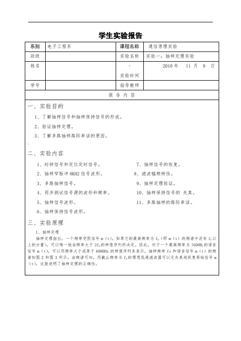 通信原理实验-抽样定理